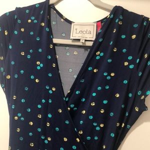 Stitch fix leota blue polka dot wrap dress